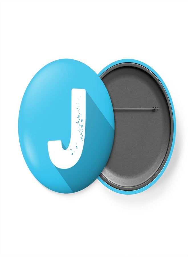 alterEgo Alphabet Initial Button Badge with Safety Pin backing (58mm Diameter) (J) - Image 1